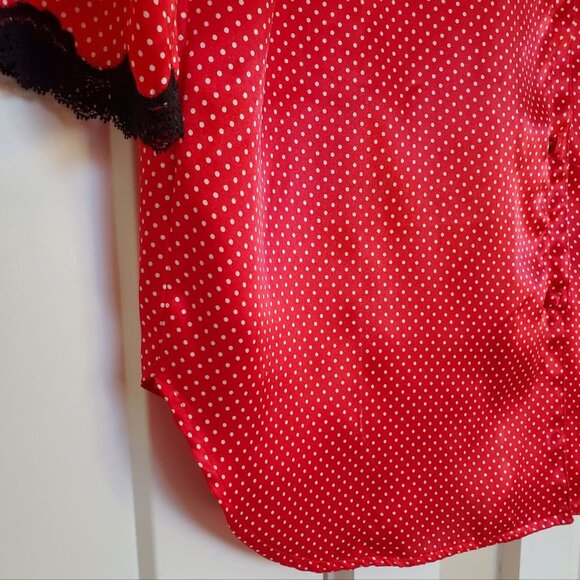 Morgan Taylor Intimates Bright Red Silky Robe. Size M - Picture 6 of 9